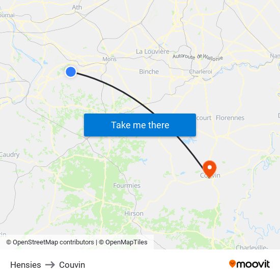 Hensies to Couvin map