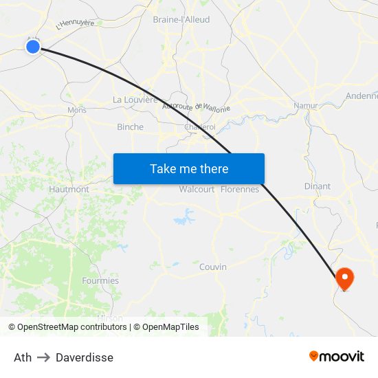 Ath to Daverdisse map
