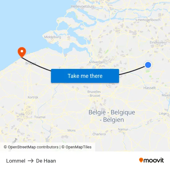Lommel to De Haan map