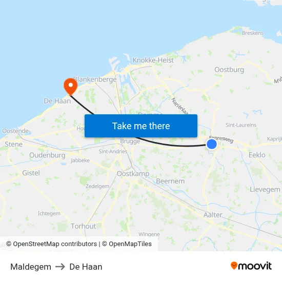 Maldegem to De Haan map