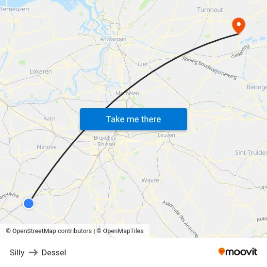 Silly to Dessel map