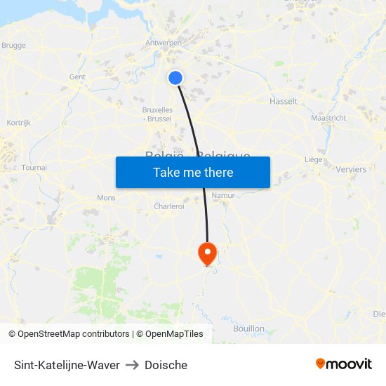 Sint-Katelijne-Waver to Doische map