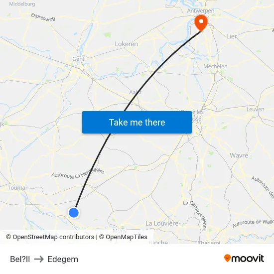 Bel?Il to Edegem map