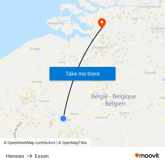 Hensies to Essen map