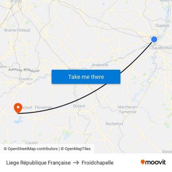Liege République Française to Froidchapelle map