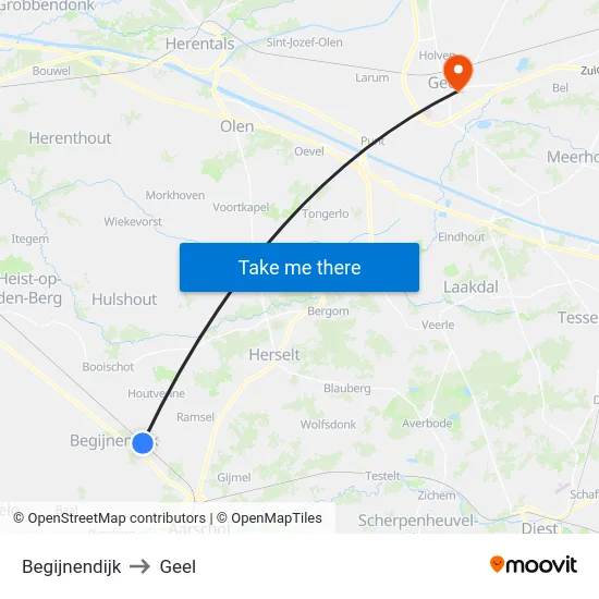 Begijnendijk to Geel map