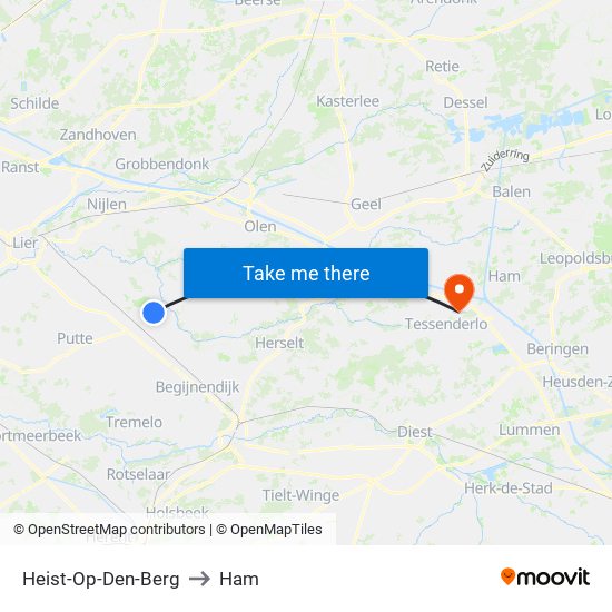 Heist-Op-Den-Berg to Ham map