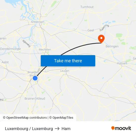 Luxembourg / Luxemburg to Ham map