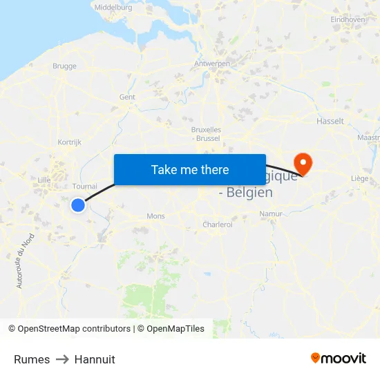 Rumes to Hannuit map