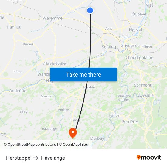 Herstappe to Havelange map