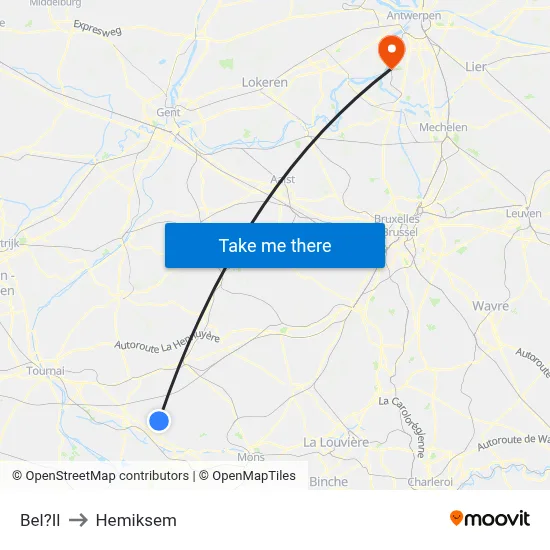 Bel?Il to Hemiksem map