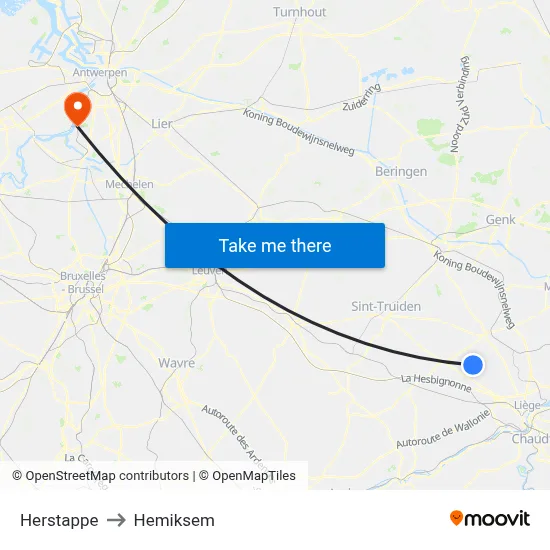 Herstappe to Hemiksem map