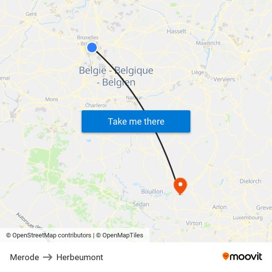 Merode to Herbeumont map