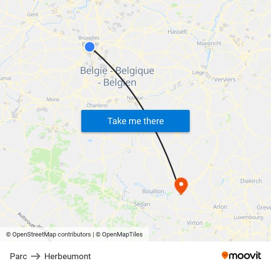 Parc to Herbeumont map