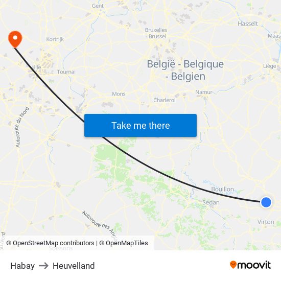 Habay to Heuvelland map