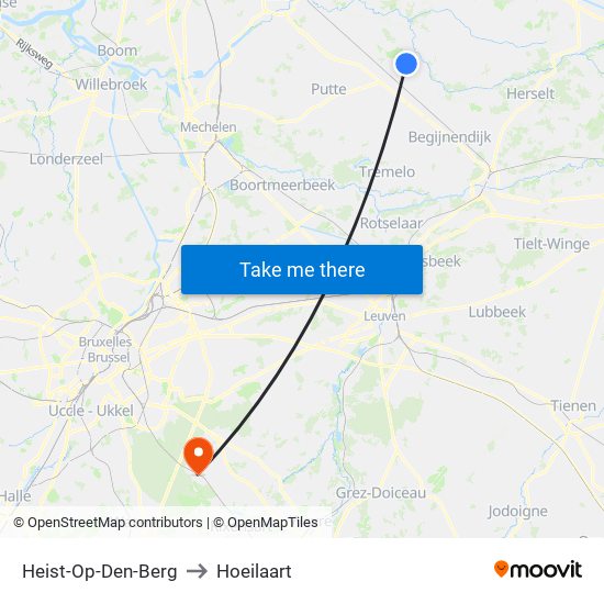 Heist-Op-Den-Berg to Hoeilaart map