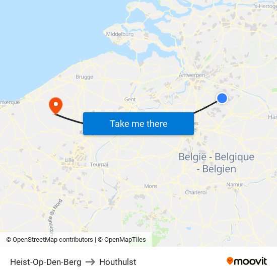 Heist-Op-Den-Berg to Houthulst map