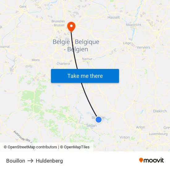 Bouillon to Huldenberg map