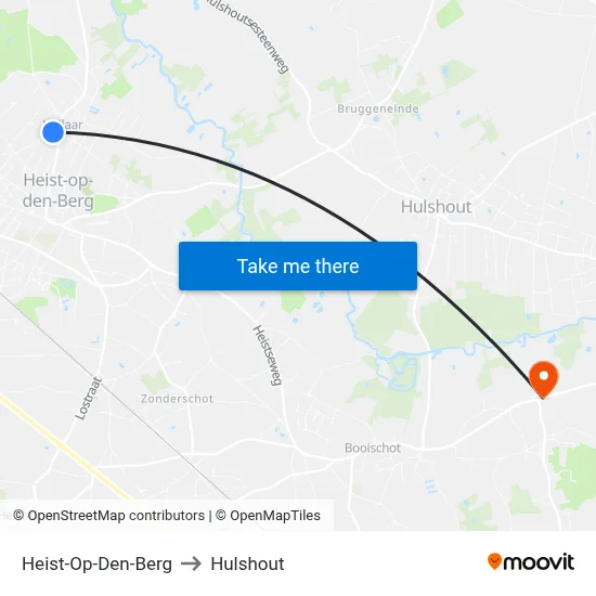 Heist-Op-Den-Berg to Hulshout map