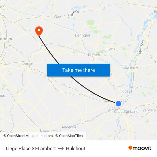 Liege Place St-Lambert to Hulshout map