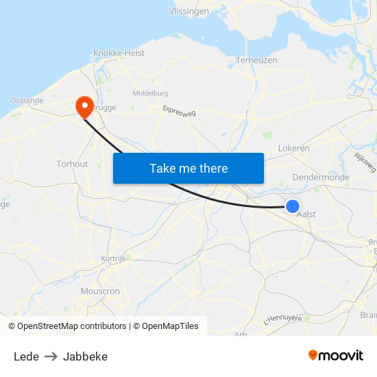 Lede to Jabbeke map