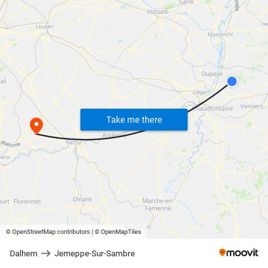Dalhem to Jemeppe-Sur-Sambre map