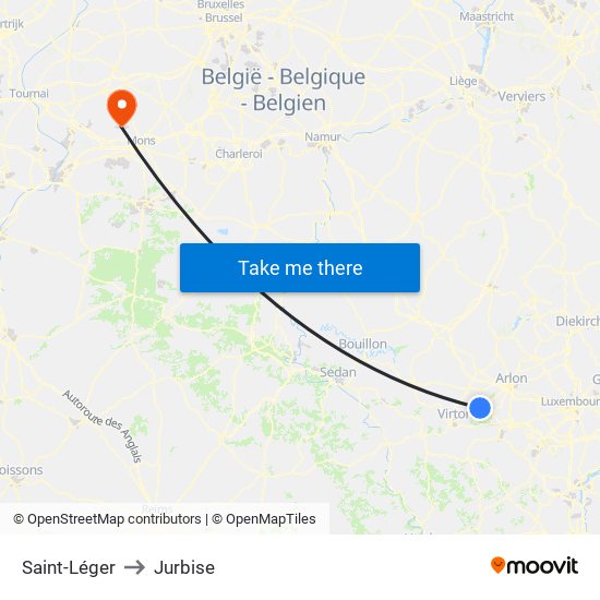 Saint-Léger to Jurbise map