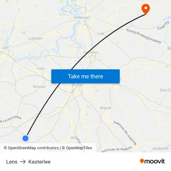 Lens to Kasterlee map