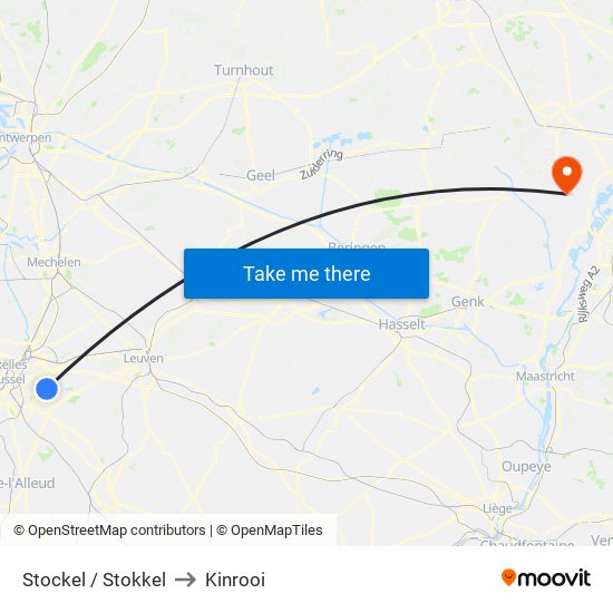 Stockel / Stokkel to Kinrooi map