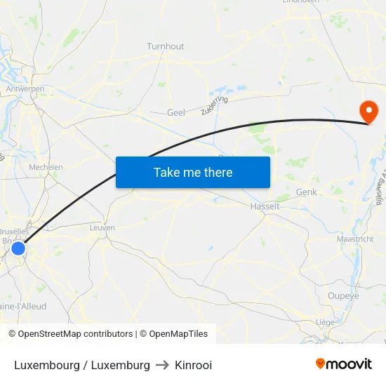 Luxembourg / Luxemburg to Kinrooi map