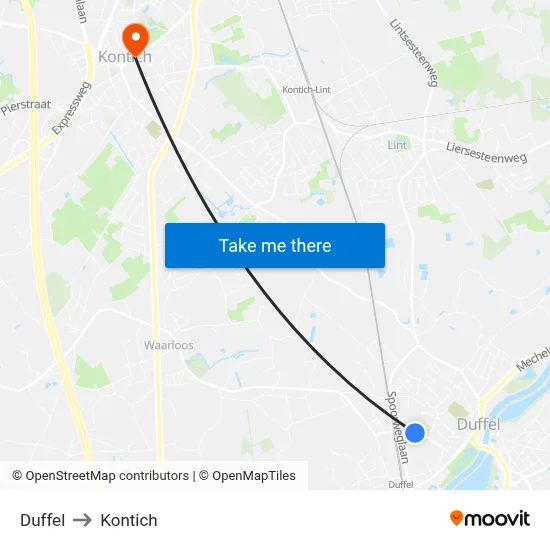 Duffel to Kontich map
