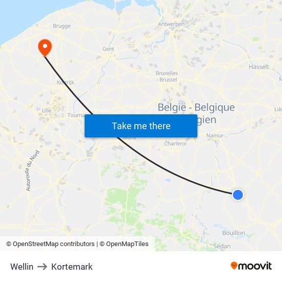 Wellin to Kortemark map