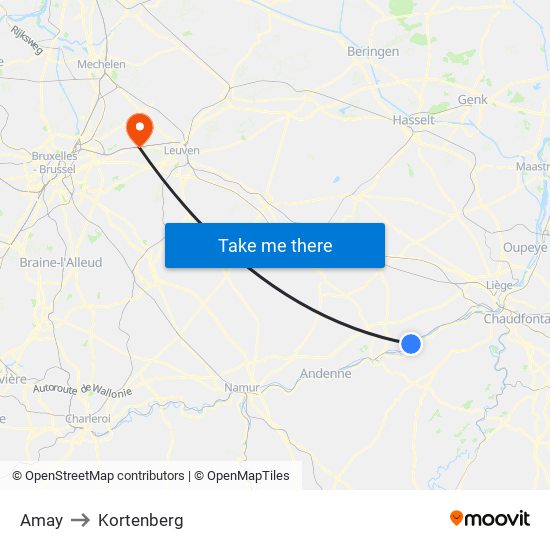 Amay to Kortenberg map