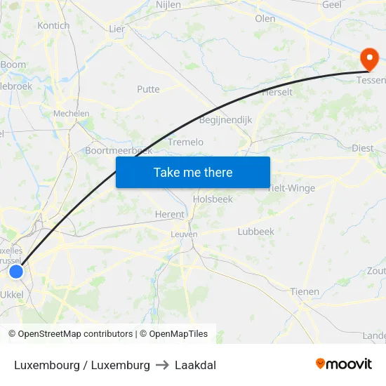 Luxembourg / Luxemburg to Laakdal map