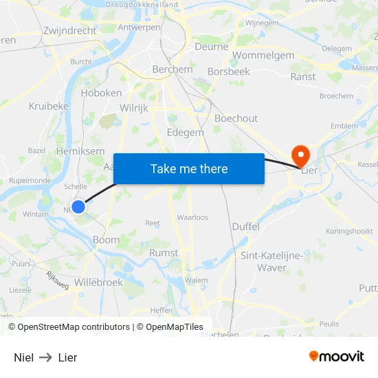 Niel to Lier map