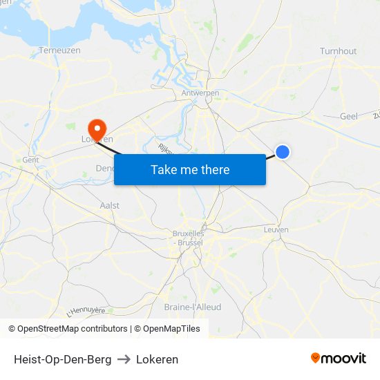 Heist-Op-Den-Berg to Lokeren map