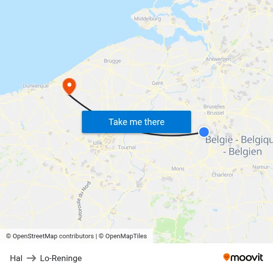 Hal to Lo-Reninge map