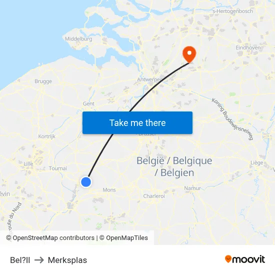 Bel?Il to Merksplas map