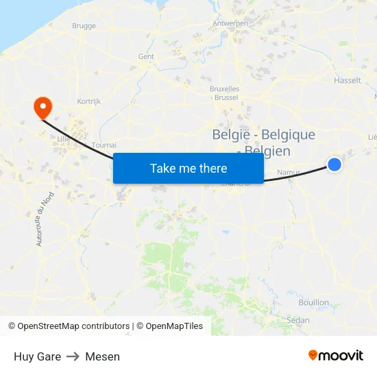 Huy Gare to Mesen map