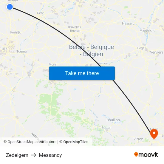 Zedelgem to Messancy map