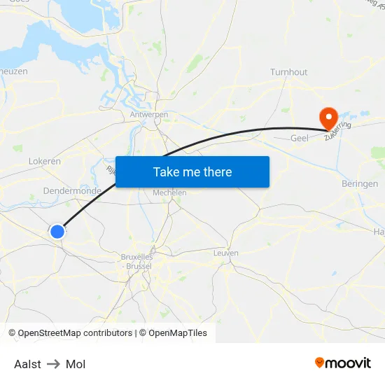 Aalst to Mol map