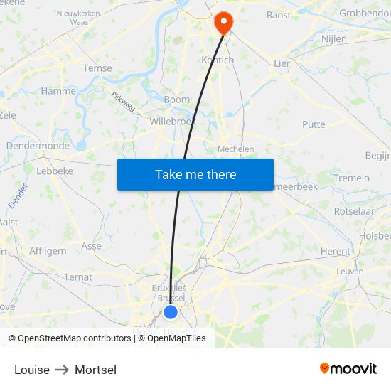 Louise to Mortsel map