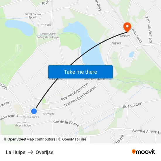 La Hulpe to Overijse map