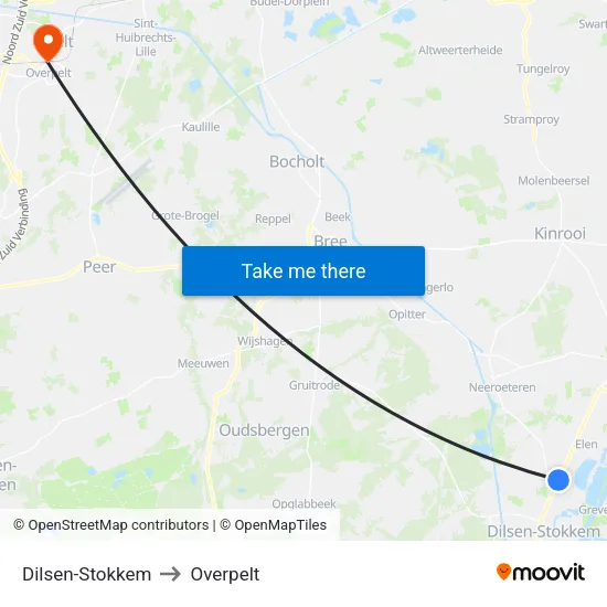 Dilsen-Stokkem to Overpelt map