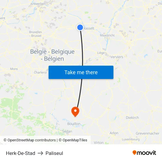 Herk-De-Stad to Paliseul map