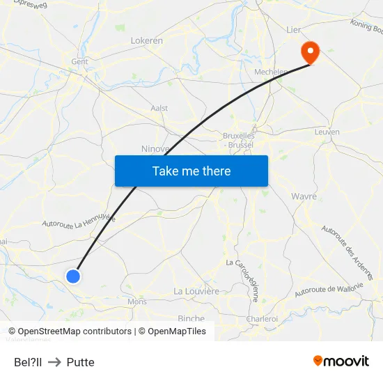 Bel?Il to Putte map