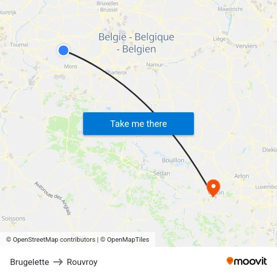 Brugelette to Rouvroy map