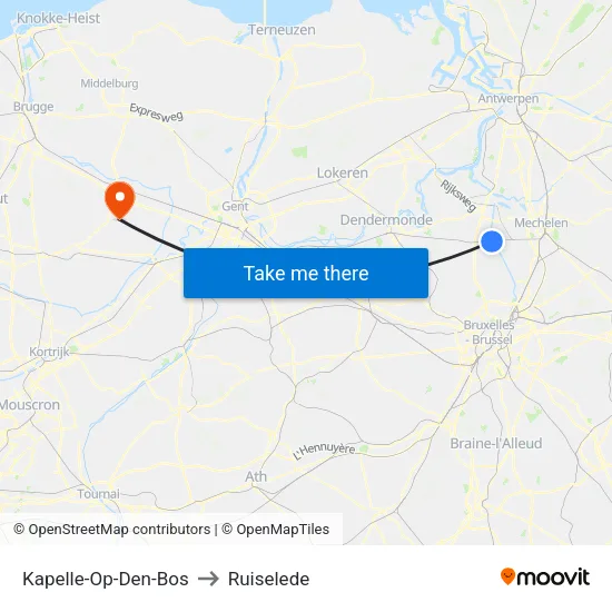 Kapelle-Op-Den-Bos to Ruiselede map