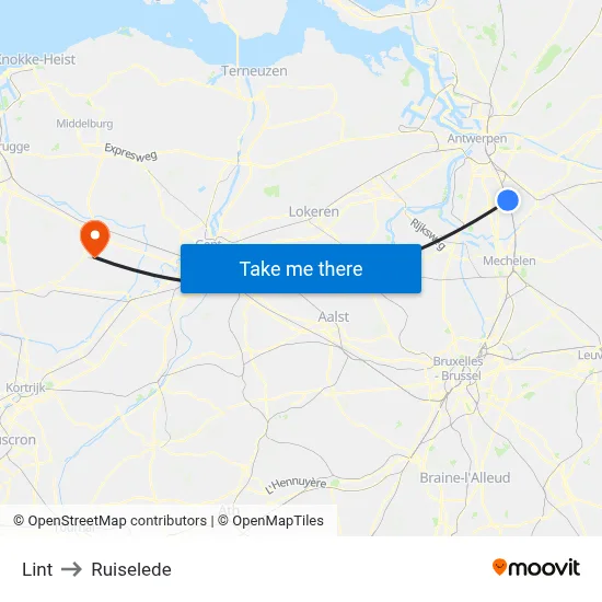 Lint to Ruiselede map