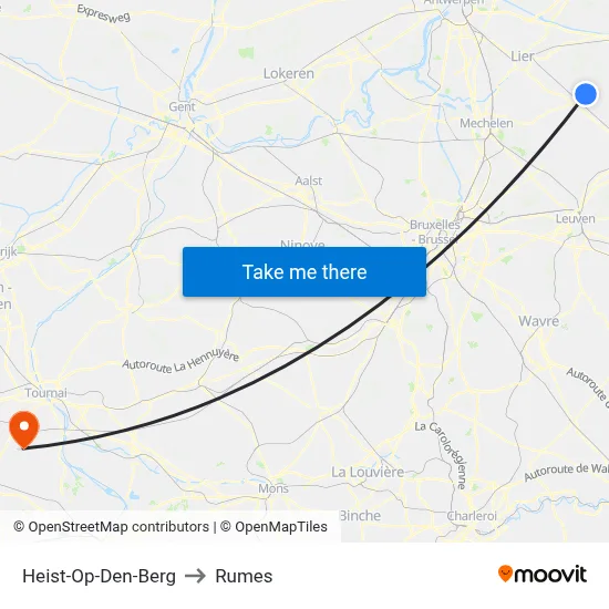 Heist-Op-Den-Berg to Rumes map